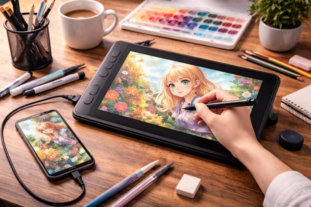液タブはパソコン不要で使える？PCなしで絵を描く3つの方法と選び方