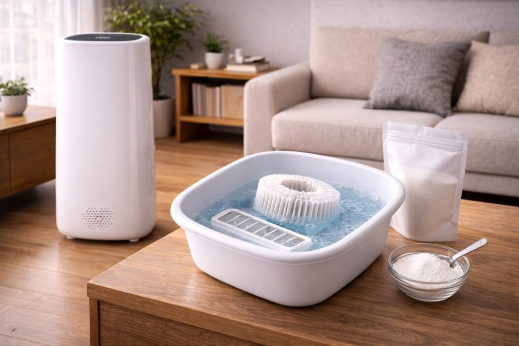 空気清浄機の掃除にクエン酸は使える？臭いやカルキ汚れを落とす正しい手順と注意点